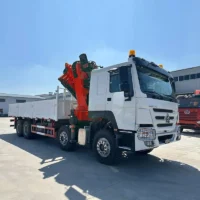 8×4 HOWO Truck Mounted shenbai 30Ton Knuckle Boom Crane