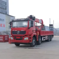 8x4 SHACMAN Truck with 350HP & 16T SHENBAI Hydraulic Straight Boom Crane