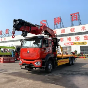 6x4 HOWO tow truck with 30 ton folding boom crane
